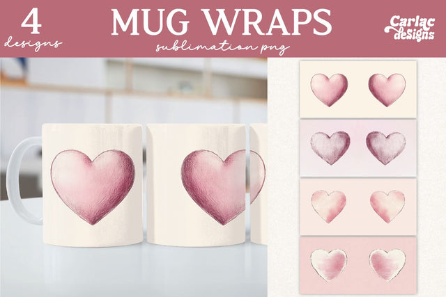 Valentines Day Mug Wrap Sublimation Sublimation Carla C Designs 