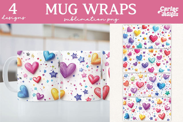Valentines Day Mug Wrap Sublimation Sublimation Carla C Designs 