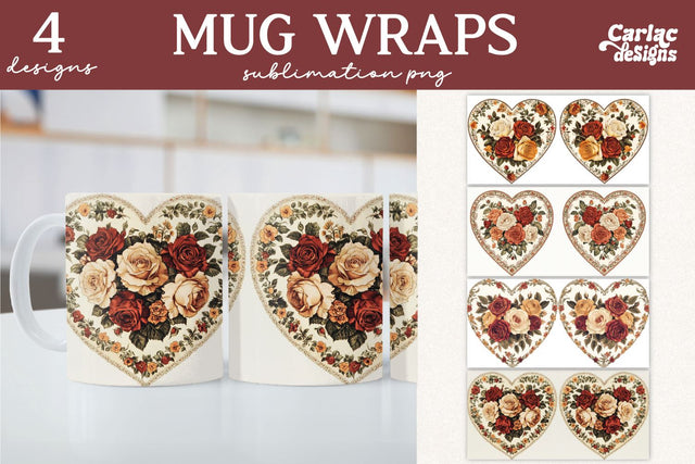 Valentines Day Mug Wrap Sublimation Sublimation Carla C Designs 