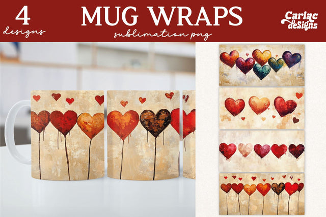 Valentines Day Mug Wrap Sublimation Sublimation Carla C Designs 