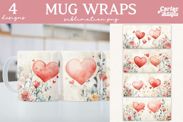 Valentines Day Mug Wrap Sublimation Sublimation Carla C Designs 