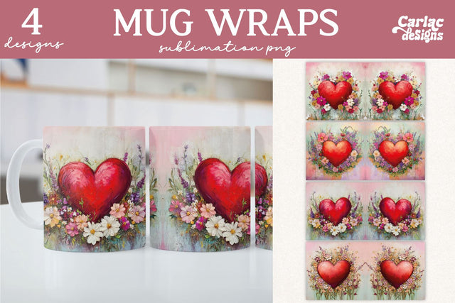 Valentines Day Mug Wrap Sublimation Sublimation Carla C Designs 
