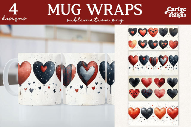 Valentines Day Mug Wrap Sublimation Sublimation Carla C Designs 
