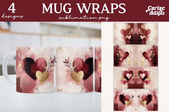 Valentines Day Mug Wrap Sublimation Sublimation Carla C Designs 