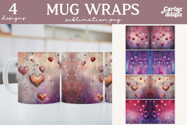 Valentines Day Mug Wrap Sublimation Sublimation Carla C Designs 