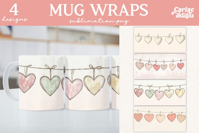 Valentines Day Mug Wrap Sublimation Sublimation Carla C Designs 