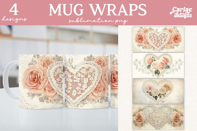Valentines Day Mug Wrap Sublimation Sublimation Carla C Designs 