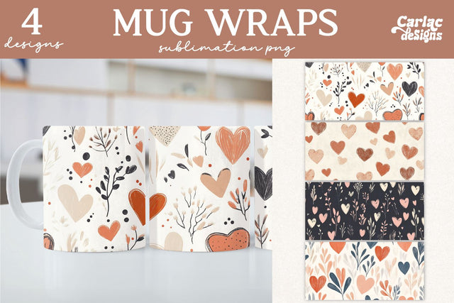 Valentines Day Mug Wrap Sublimation Sublimation Carla C Designs 