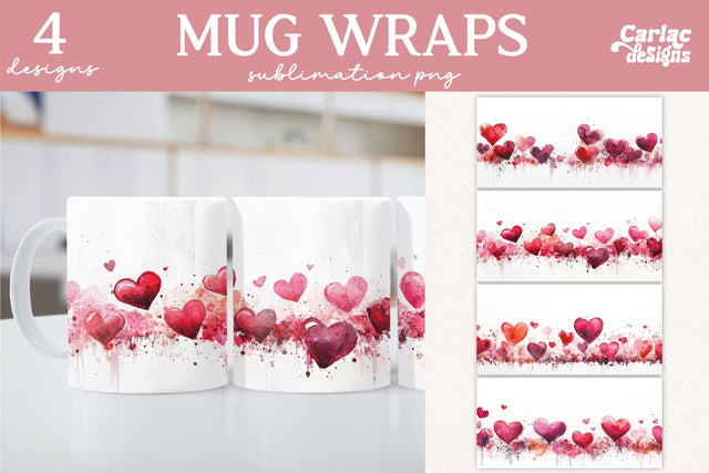 Valentines Day Mug Wrap Sublimation Sublimation Carla C Designs 