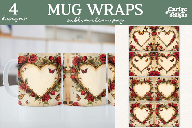 Valentines Day Mug Wrap Sublimation Sublimation Carla C Designs 