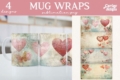 Valentines Day Mug Wrap Sublimation Sublimation Carla C Designs 