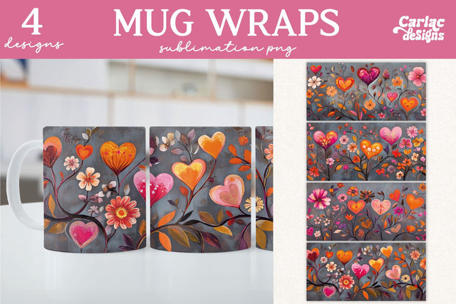 Valentines Day Mug Wrap Sublimation Sublimation Carla C Designs 