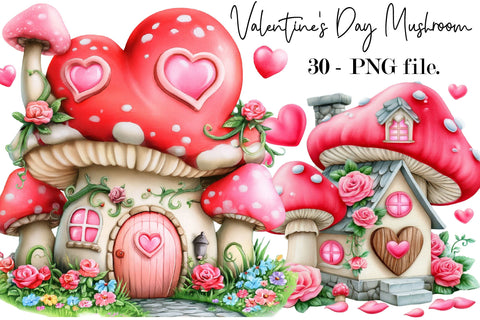 Valentine's Day Mushroom Sublimation Sublimation SVGArt 