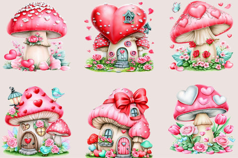 Valentine's Day Mushroom Sublimation Sublimation SVGArt 