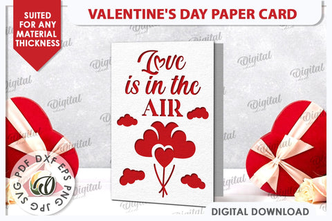 Valentine's Day Paper Card. Valentine's Greeting Card SVG SVG Evgenyia Guschina 
