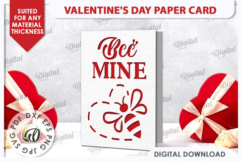 Valentine's Day Paper Card. Valentine's Greeting Card SVG SVG Evgenyia Guschina 