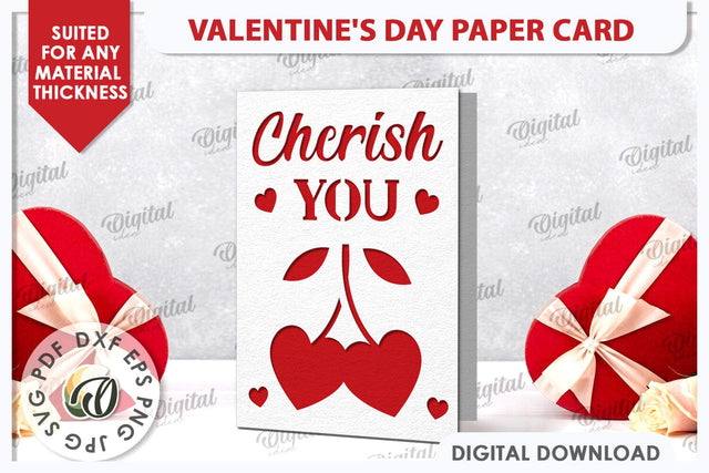 Valentine's Day Paper Card. Valentine's Greeting Card SVG SVG Evgenyia Guschina 