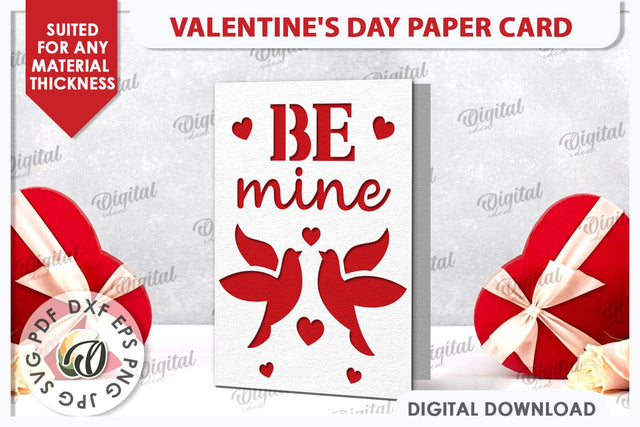 Valentine's Day Paper Card. Valentine's Greeting Card SVG SVG Evgenyia Guschina 