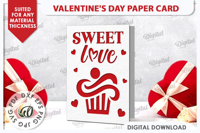 Valentine's Day Paper Card. Valentine's Greeting Card SVG SVG Evgenyia Guschina 