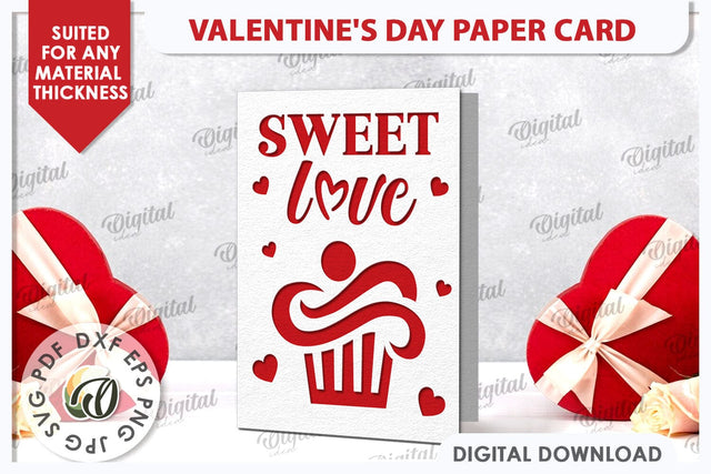 Valentine's Day Paper Card. Valentine's Greeting Card SVG SVG Evgenyia Guschina 