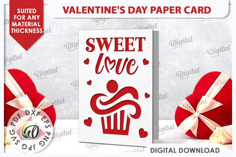 Valentine's Day Paper Card. Valentine's Greeting Card SVG SVG Evgenyia Guschina 