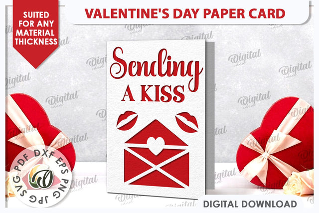 Valentine's Day Paper Card. Valentine's Greeting Card SVG SVG Evgenyia Guschina 