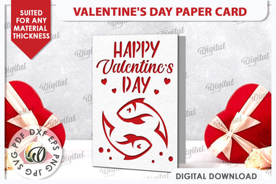Valentine's Day Paper Card. Valentine's Greeting Card SVG SVG Evgenyia Guschina 