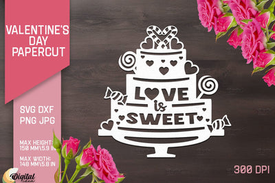 Valentine's Day Papercut. Valentine Love Quotes SVG 3D Paper Evgenyia Guschina 