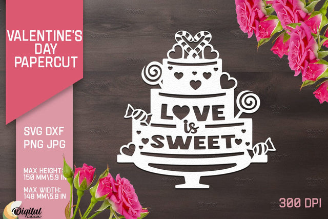 Valentine's Day Papercut. Valentine Love Quotes SVG 3D Paper Evgenyia Guschina 