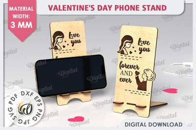 Valentine's Day Phone Stand Laser Cut. Phone Holder SVG SVG Evgenyia Guschina 