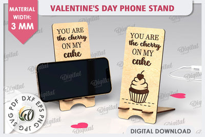 Valentine's Day Phone Stand Laser Cut. Phone Holder SVG SVG Evgenyia Guschina 