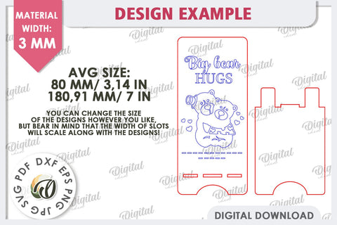 Valentine's Day Phone Stands LaserCut Bundle. Phone Holders SVG Evgenyia Guschina 