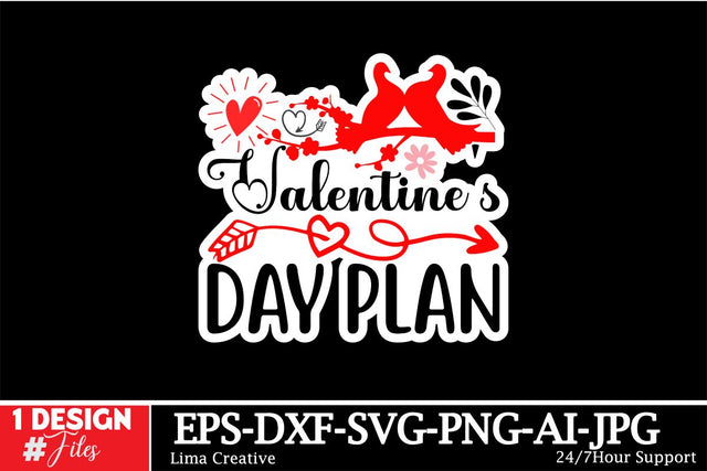 Valentines Day Plan Sticker SVG Cut File SVG Insomnia Std 