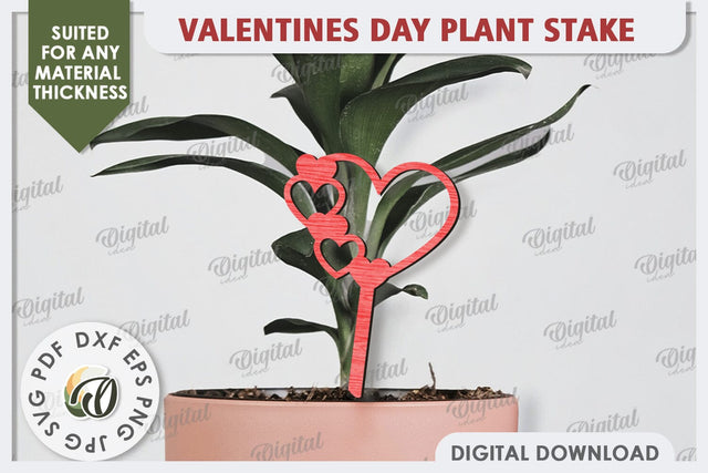 Valentine's Day Plant Stake Laser Cut. Valentine Heart SVG SVG Evgenyia Guschina 