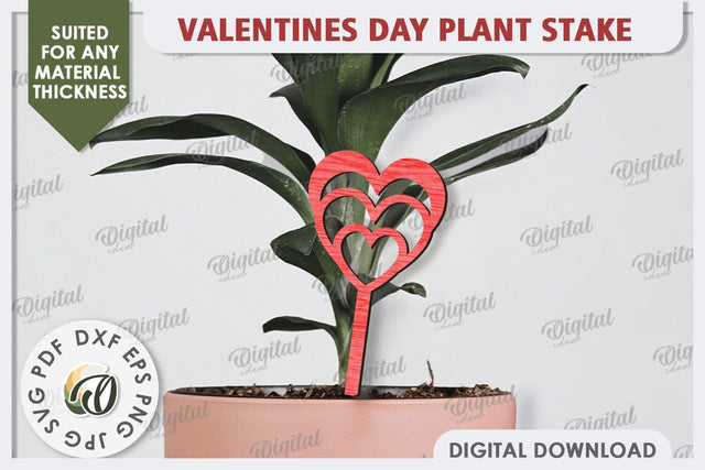 Valentine's Day Plant Stake Laser Cut. Valentine Heart SVG SVG Evgenyia Guschina 