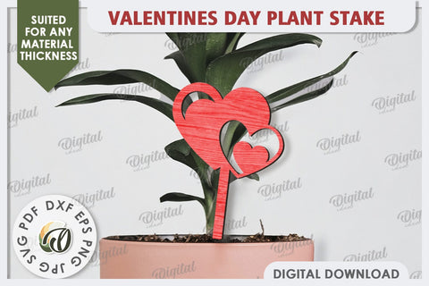 Valentine's Day Plant Stake Laser Cut. Valentine Heart SVG SVG Evgenyia Guschina 