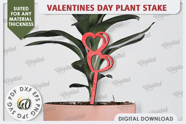 Valentine's Day Plant Stake Laser Cut. Valentine Heart SVG SVG Evgenyia Guschina 
