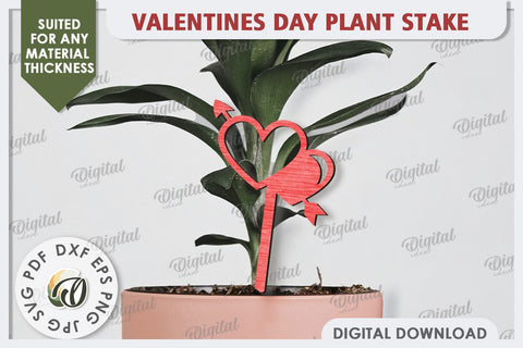 Valentine's Day Plant Stakes Laser Cut Bundle. Hearts SVG SVG Evgenyia Guschina 