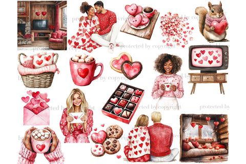 Valentines Day PNG Bundle | Romantic Cabin Clipart SVG GlamArtZhanna 