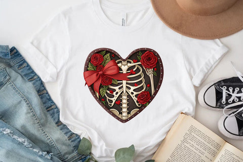 valentines day png skeleton heart SVG Angelina750 