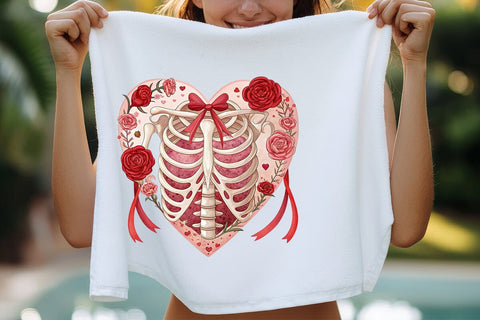 valentines day png skeleton heart SVG Angelina750 