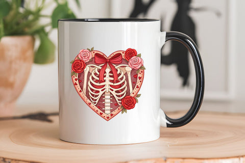 valentines day png skeleton heart SVG Angelina750 