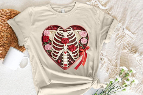 valentines day png skeleton heart SVG Angelina750 