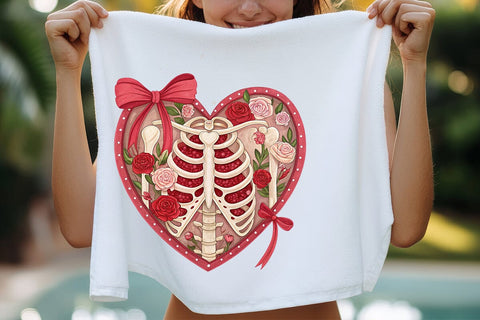 valentines day png skeleton heart SVG Angelina750 