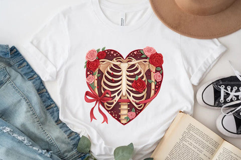 valentines day png skeleton heart SVG Angelina750 