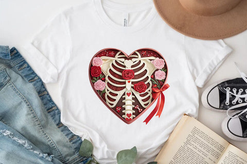 valentines day png skeleton heart SVG Angelina750 