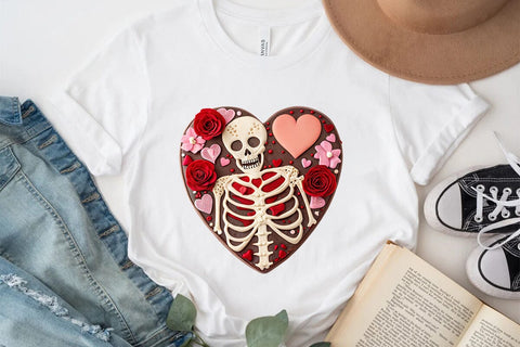 valentines day png skeleton heart SVG Angelina750 