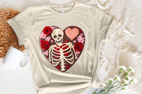 valentines day png skeleton heart SVG Angelina750 