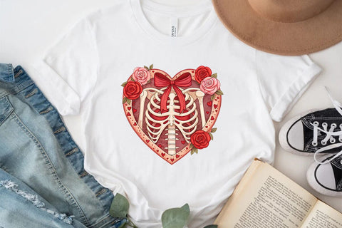 valentines day png skeleton heart SVG Angelina750 
