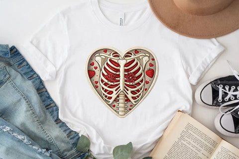 valentines day png skeleton heart SVG Angelina750 